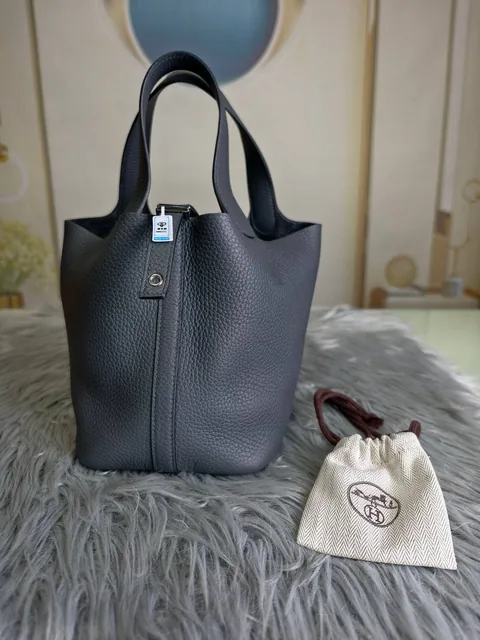 爱马仕 Picotin Lock 18 · 8F Ardoise 银扣 细节图5